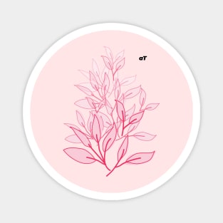 Pink Leaf Magnet